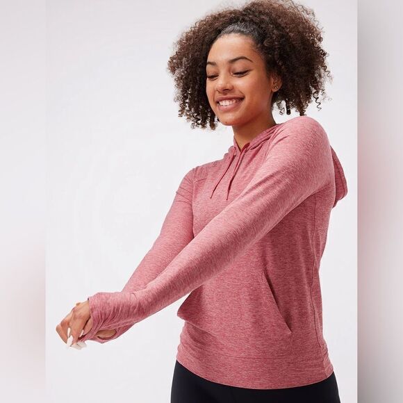 Outdoor Voices CloudKnit Hoodie Desert Rose Heather Pink - Picture 1 of 7